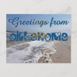 Cartão Postal Saudações do Estado de Oklahoma Flag Hearts EUA