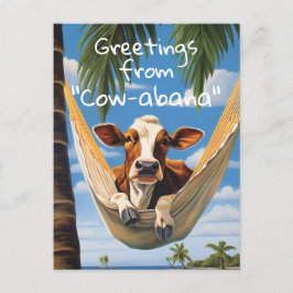 Cartão Postal Saudações do Feriado "Cow-abana"