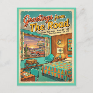 Cartão Postal Saudações do Golden West Motel Route 66