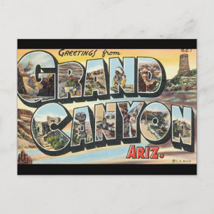 Cartão Postal Saudações do Grand Canyon_Viagens vintage