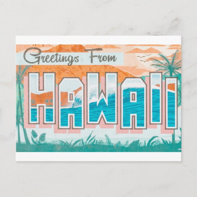 Cartão Postal Saudações do hawaii (Frente)