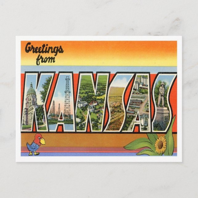 Cartão Postal Saudações Do Kansas (Frente)