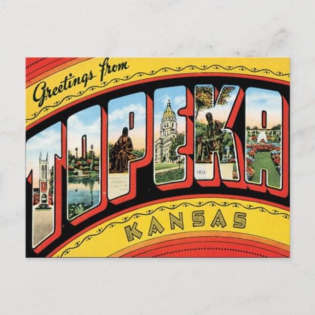 Cartão Postal Saudações Do Kansas (Frente)