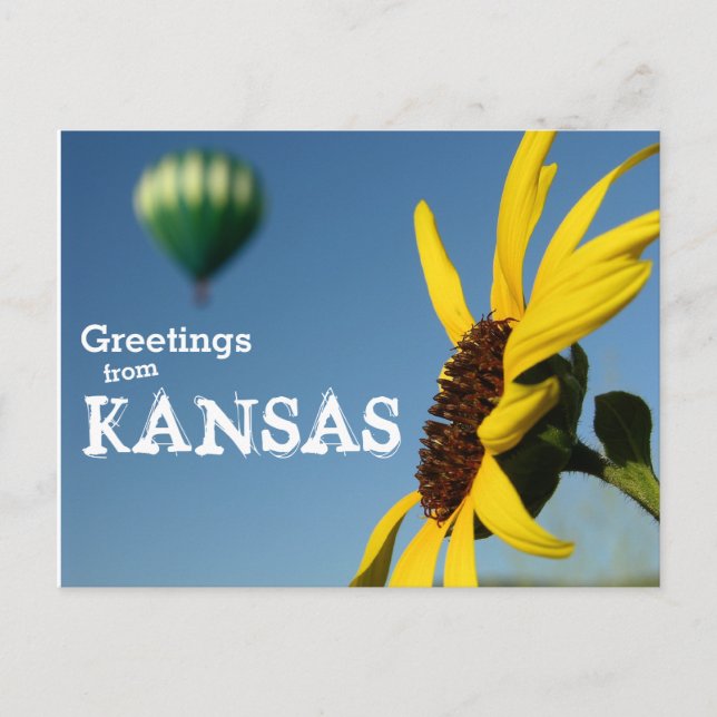 Cartão Postal Saudações do Kansas (Frente)