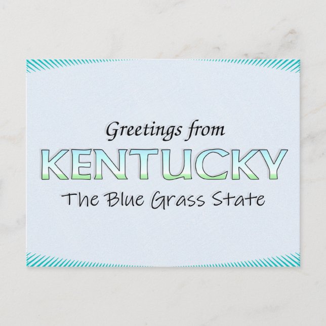 Cartão Postal Saudações do Kentucky (Frente)