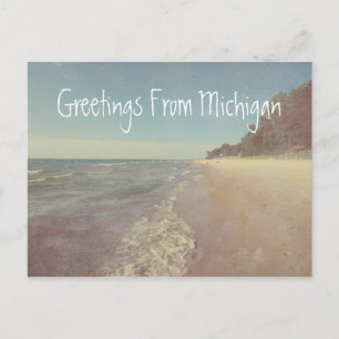 Cartão Postal Saudações do Lago Bonito de Michigan