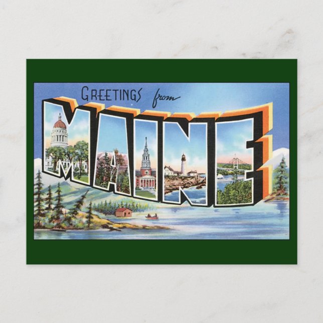 Cartão Postal Saudações Do Maine (Frente)