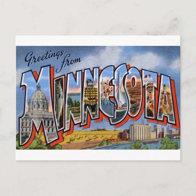 Cartão Postal Saudações Do Minnesota (Frente)