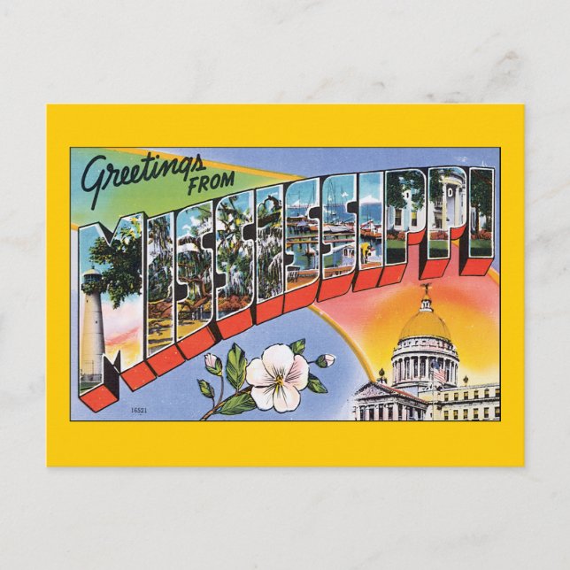 Cartão Postal Saudações do Mississippi (Frente)