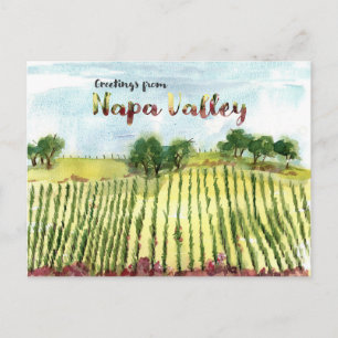 Cartão Postal Saudações do Napa Valley Vineyard Hills