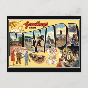 Cartão Postal Saudações do Nevada Vintage Postcard