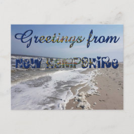 Cartão Postal Saudações do New Hampshire State Flag Hearts EUA