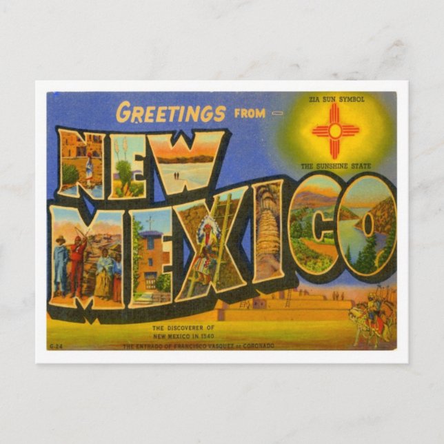 Cartão Postal Saudações do Novo México (Frente)