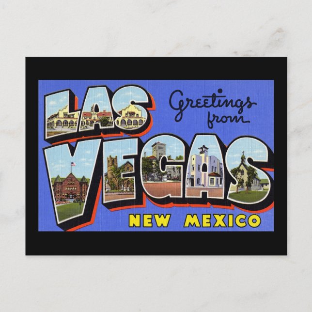 Cartão Postal Saudações do Novo México em Las Vegas (Frente)