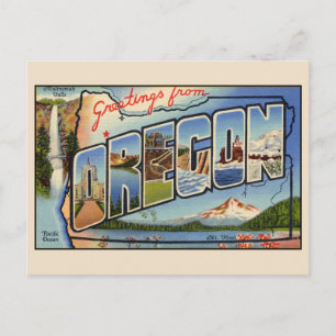 Cartão Postal Saudações do Oregon Carta Postal de Letras Grandes
