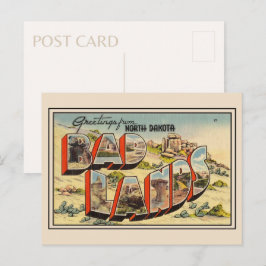 Cartão Postal Saudações do Parque Nacional Badlands Dakota do No