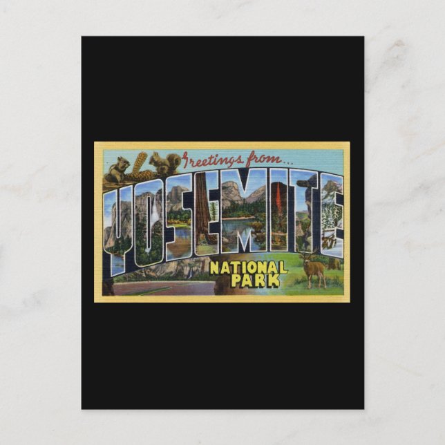 Cartão Postal Saudações Do Parque Nacional Yosemite (Frente)