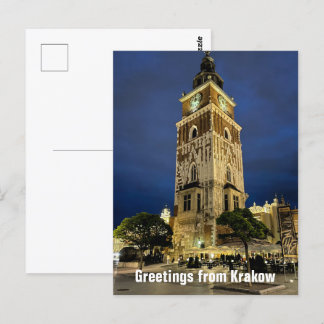 Cartão Postal Saudações do Polônia da Torre da Câmara Municipal