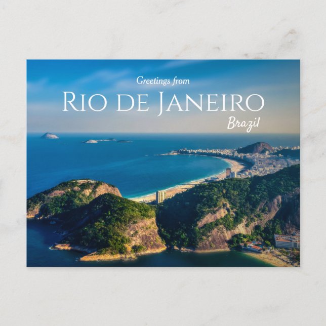 Cartão Postal Saudações do pôr do sol do Rio de Janeiro Brasil (Frente)