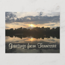 Cartão Postal SAUDAÇÕES DO TENNESSEE fotografia do pôr do sol no