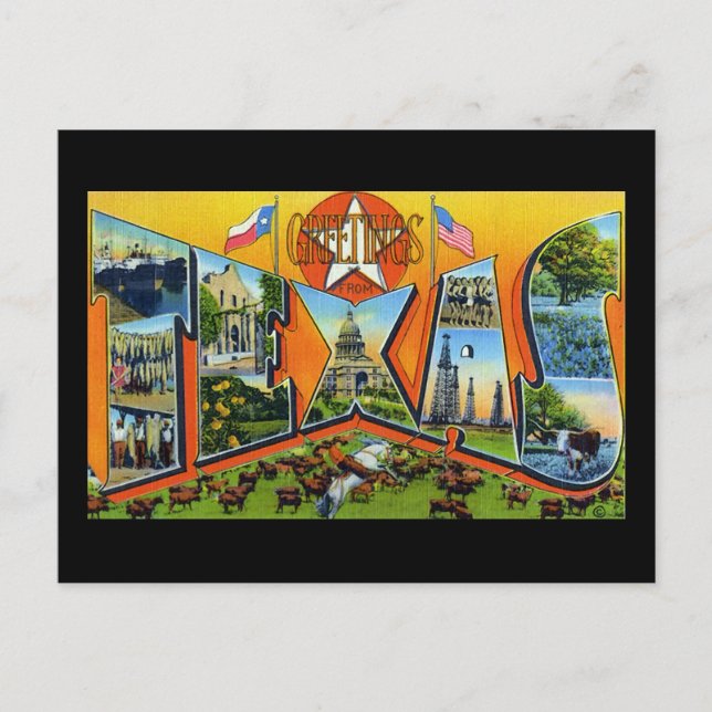 Cartão Postal Saudações do Texas (Frente)