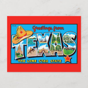 Cartão Postal Saudações do Texas, o Estado da Estrela Solitár