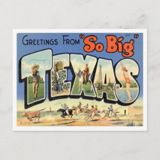 Cartão Postal Saudações Do Texas Por Estados Unidos