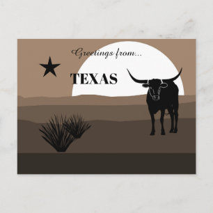Cartão Postal Saudações do Texas State Earth Tones