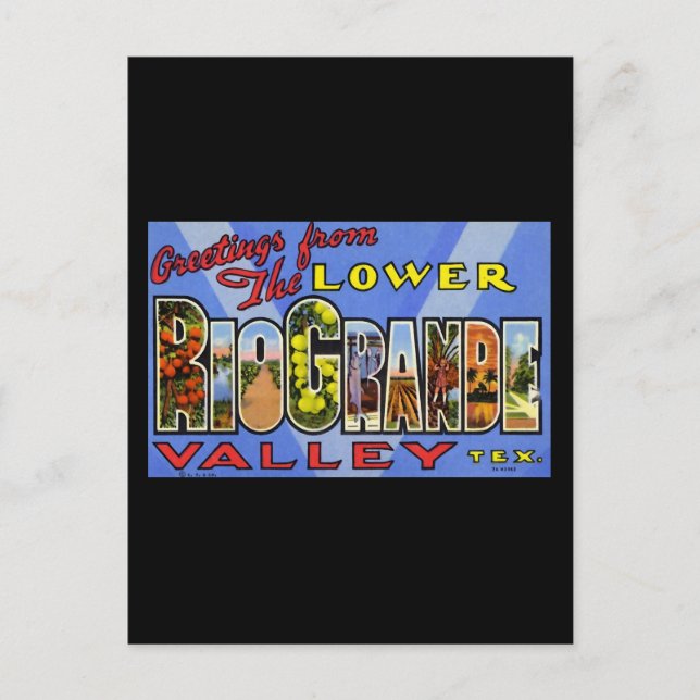 Cartão Postal Saudações do Vale do Rio Grande Inferior Texas (Frente)