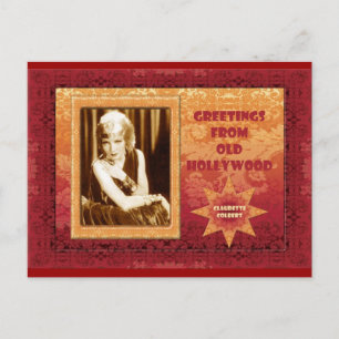 Cartão Postal Saudações do Velho Hollywood: Claudette Colbert