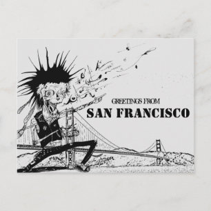 Cartão Postal Saudações do viagem de rock punk de São Francisco