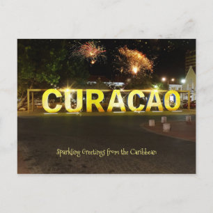 Cartão Postal Saudações espumantes de Curaçao