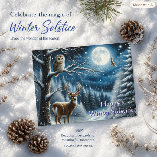 Cartão Postal Saudações Feliz Solstício de Inverno