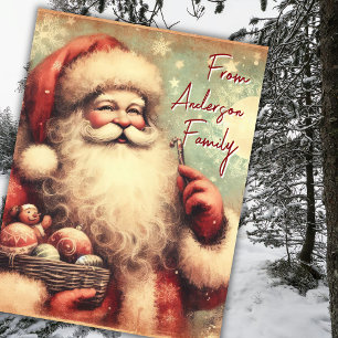 Cartão Postal Saudações Natalícias do Papai Noel Vintage