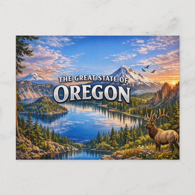 Cartão Postal Saudações Oregon  (Frente)