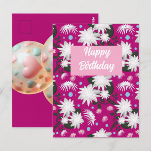 Cartão Postal Saudações personalizadas de Feliz Aniversário