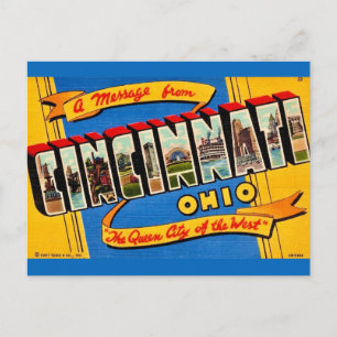 Cartão Postal Saudações Retro Cincinnati