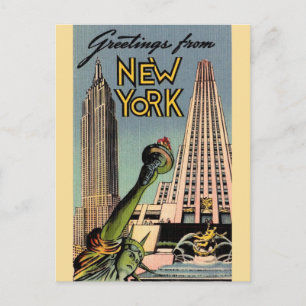 Cartão Postal Saudações Retro Nova York