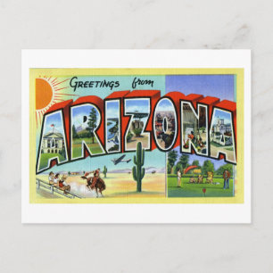 Cartão Postal Saudações Vintage da Arizona