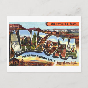 Cartão Postal Saudações Vintage da Arizona