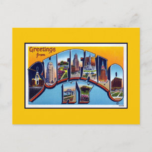 Cartão Postal Saudações Vintage de Buffalo NY
