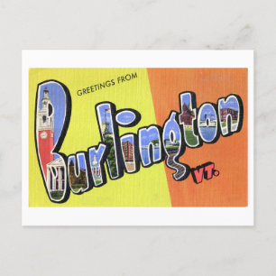 Cartão Postal Saudações Vintage de Burlington, Vermont