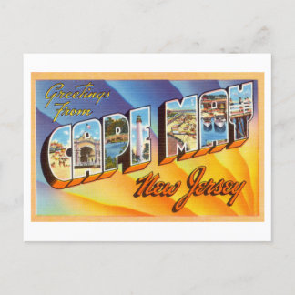 Cartão Postal Saudações Vintage de Cape May, Nova Jersey