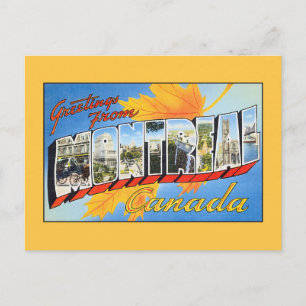 Cartão Postal Saudações Vintage de Montreal Canadá