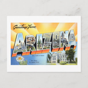 Cartão Postal Saudações Vintage De Poster de viagens Arizona