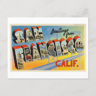 Cartão Postal Saudações Vintage de São Francisco, Califórnia