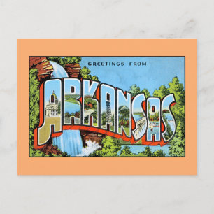 Cartão Postal Saudações Vintage do Arkansas