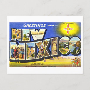 Cartão Postal Saudações Vintage do Novo México