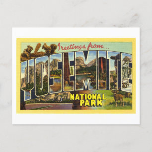 Cartão Postal Saudações Vintage do Parque Nacional Yosemite