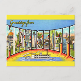 Cartão Postal Saudações Vintage Mississippi